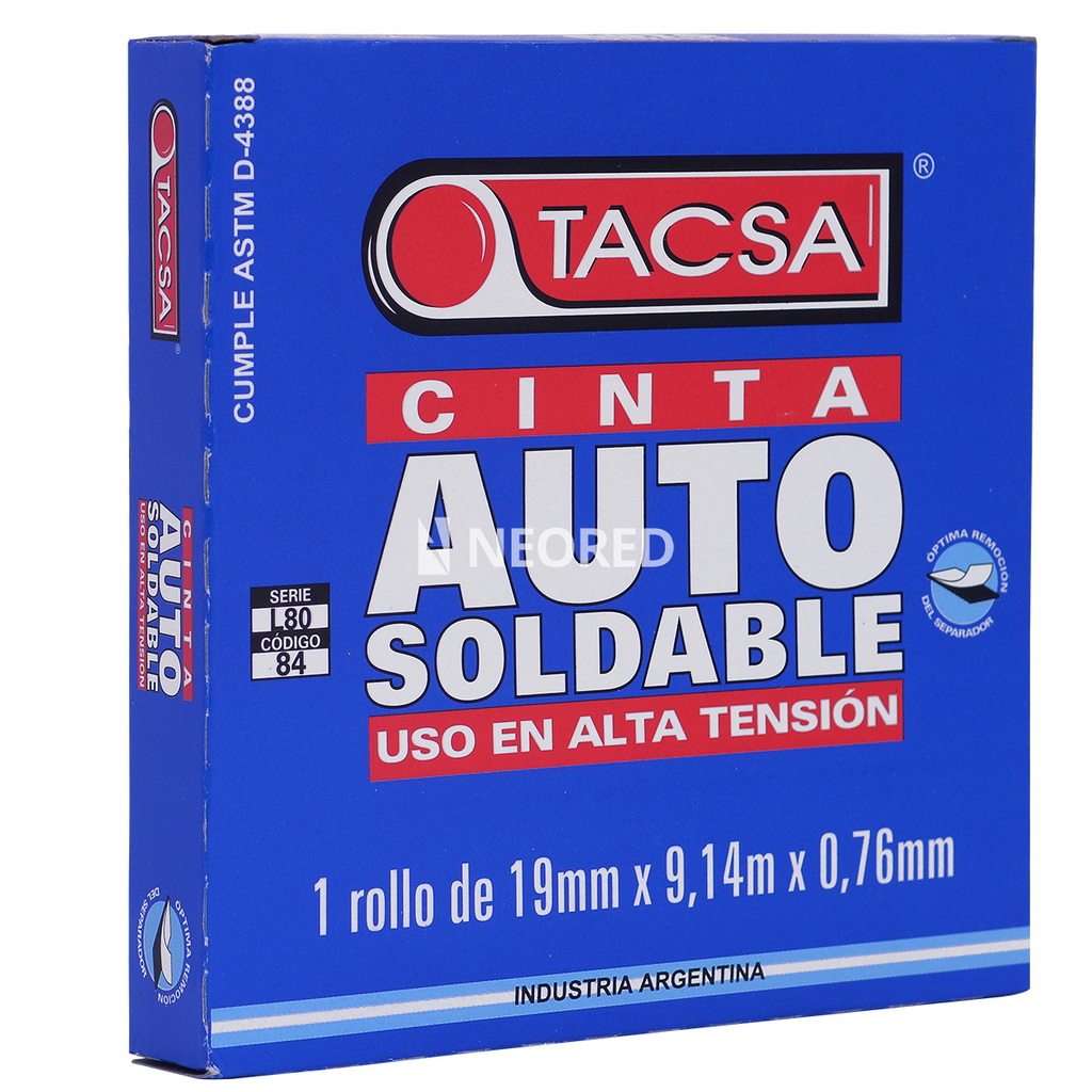 Cinta de caucho EPR autosoldable para alta tensión - 19mm x 9,14m x 0,76mm