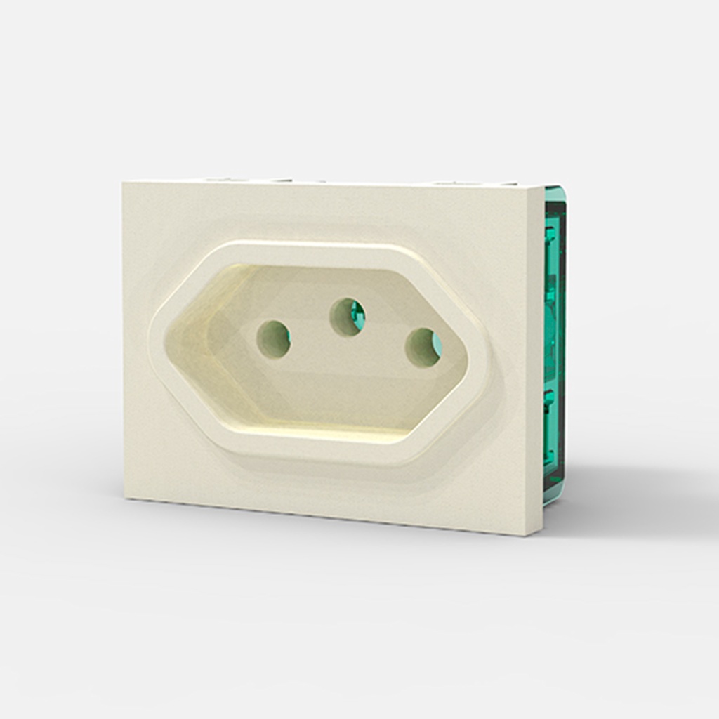 MODULO TOMA BRASILEÑO SEGÚN NBR.14136 20A. - BLANCA