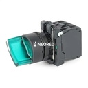 SELECTORA PLASTICA LUMINOSA VERDE 0-1 FIJA MANETA CORTA 1NA-1NC 24V
