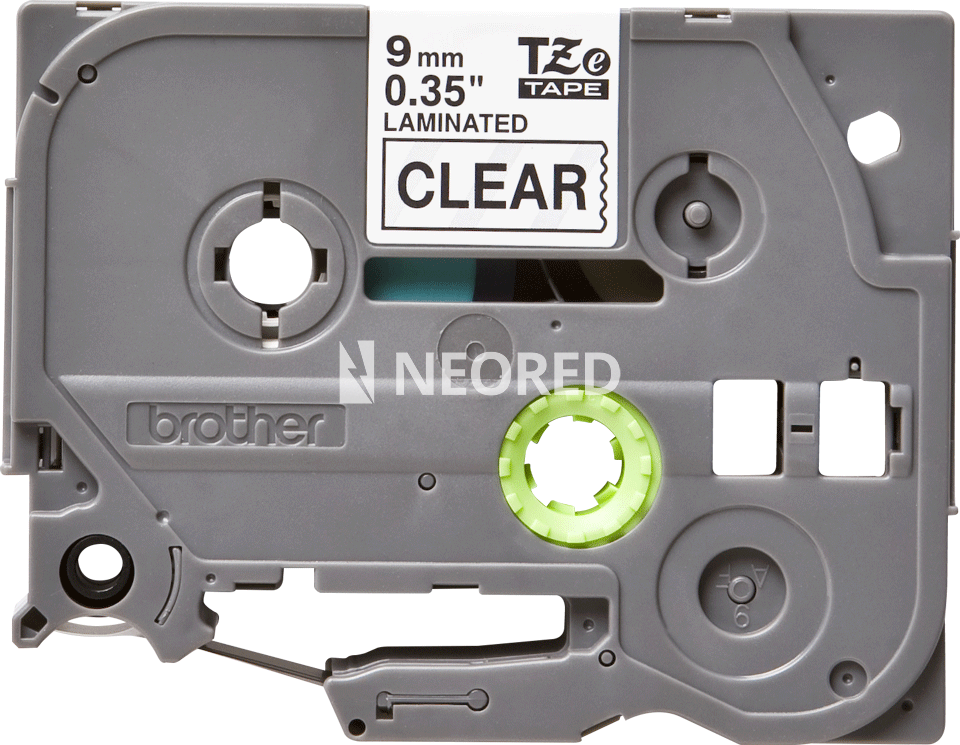 Cinta laminada tze - negro/transparente 9mm, cinta laminada estandar, longuitud: 8 metros