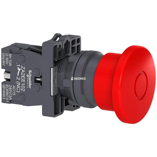 [SCHXA2ET42] Parada de Emergencia Push Pull - 1NC - Diámetro: 40mm - Rojo - Línea XA2
