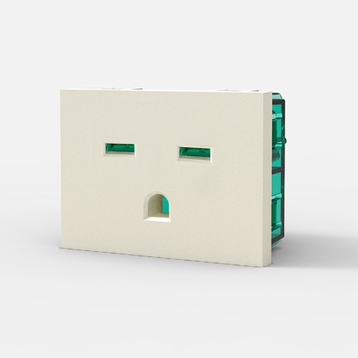 [CAM6934] MODULO TOMA - NORMA NEMA 15-R - BLANCA