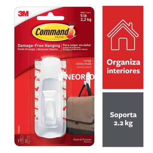 [MMM63859] Command® Gancho Uso General, Grande, Blanco