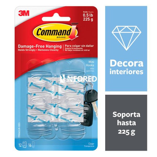 [MMM63857] Command® Mini Ganchos, Transparentes