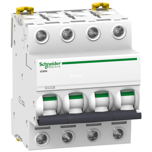 [SCHA9F74406] Interruptor Termomagnético - iC60N - Tetrapolar - 6A - Curva C - 10kA