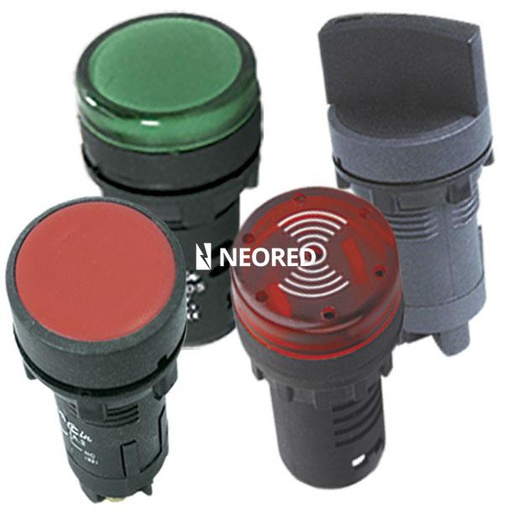 [TBCAD22-22RG24] MONOBLOQUE PLASTICOS PILOTO 22MM MULTILED C/DOBLE IND. 24VCA